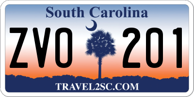 SC license plate ZVO201