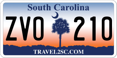 SC license plate ZVO210