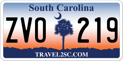 SC license plate ZVO219