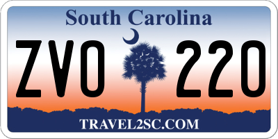 SC license plate ZVO220
