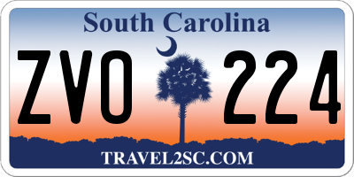 SC license plate ZVO224