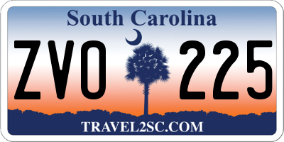 SC license plate ZVO225