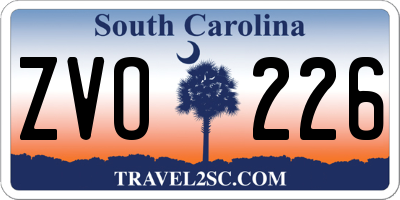 SC license plate ZVO226