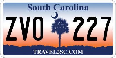 SC license plate ZVO227