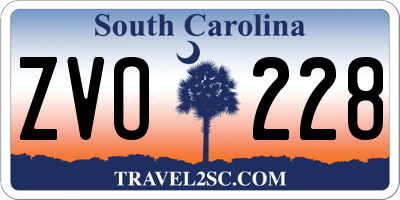 SC license plate ZVO228
