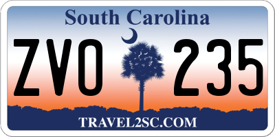 SC license plate ZVO235