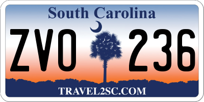 SC license plate ZVO236