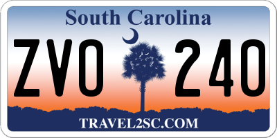 SC license plate ZVO240