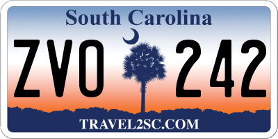 SC license plate ZVO242