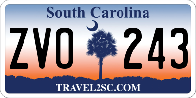 SC license plate ZVO243