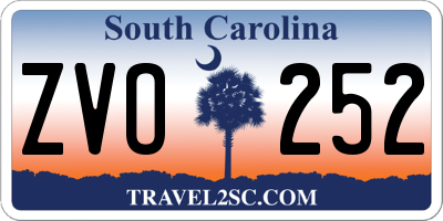 SC license plate ZVO252