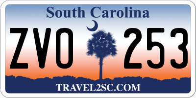 SC license plate ZVO253