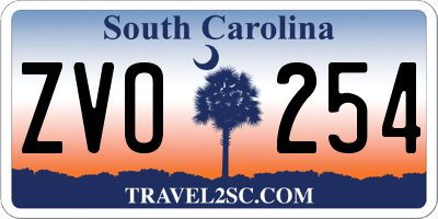 SC license plate ZVO254