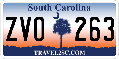 SC license plate ZVO263