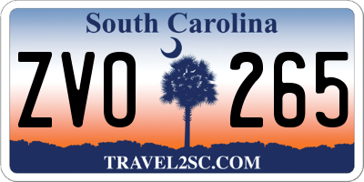 SC license plate ZVO265