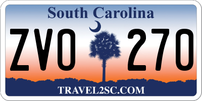 SC license plate ZVO270