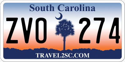 SC license plate ZVO274