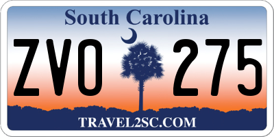SC license plate ZVO275