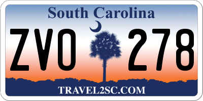 SC license plate ZVO278