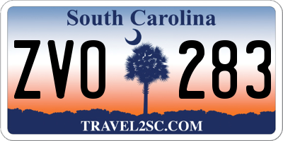 SC license plate ZVO283