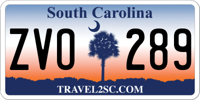 SC license plate ZVO289