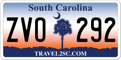 SC license plate ZVO292