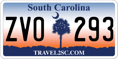 SC license plate ZVO293