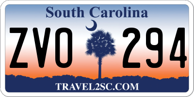SC license plate ZVO294
