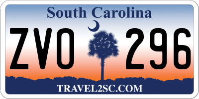 SC license plate ZVO296