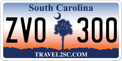 SC license plate ZVO300