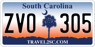 SC license plate ZVO305