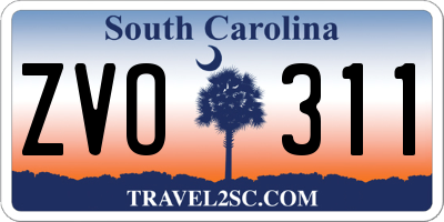 SC license plate ZVO311