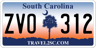 SC license plate ZVO312