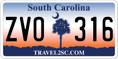 SC license plate ZVO316