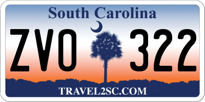SC license plate ZVO322