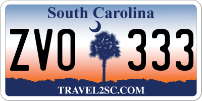SC license plate ZVO333