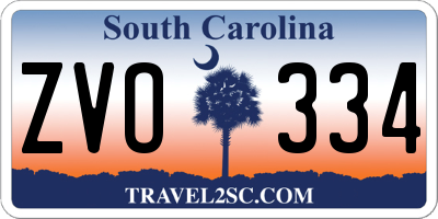 SC license plate ZVO334