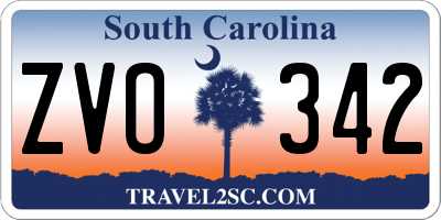 SC license plate ZVO342