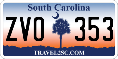 SC license plate ZVO353
