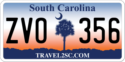 SC license plate ZVO356