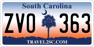SC license plate ZVO363