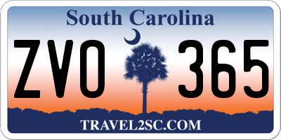 SC license plate ZVO365
