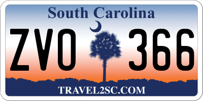 SC license plate ZVO366
