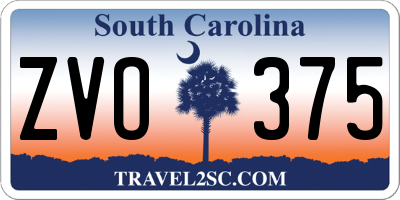 SC license plate ZVO375