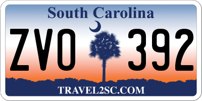 SC license plate ZVO392