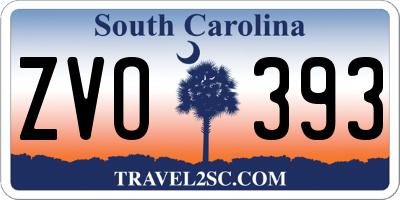 SC license plate ZVO393