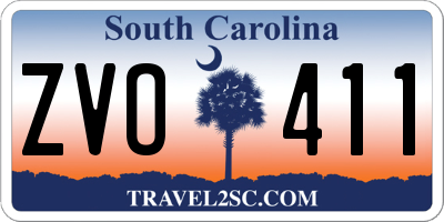 SC license plate ZVO411