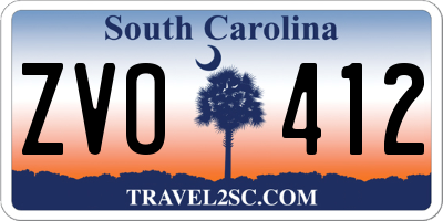 SC license plate ZVO412