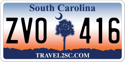 SC license plate ZVO416