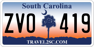 SC license plate ZVO419